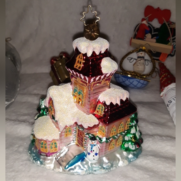 2002 CHRISTOPHER RADKO Christmas Ornament  MIDNIGHT MAGIC Pink House - Picture 2 of 7